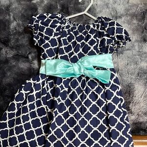 Navy and Aqua Kids Dress